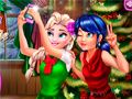 Cluiche Selfie Ladybug agus Elsa ag Nollaig ar líne