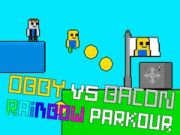 Cluiche Obby i gcoinne Bacon Parkour Dathanna ar líne