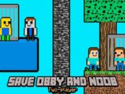 Cluiche Sábháil Obby agus Noob Dúine Imreoir ar líne