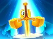 Cluiche Roblox: Tarraig do chlaíomh ar líne
