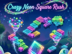 Cluiche Cluiche Crazy Neon Square Rush ar líne