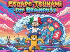 Cluiche Cluiche Éalú Tsunami do Brainrots ar líne