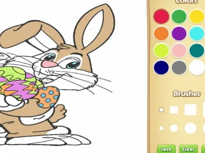 Cluiche Leabhar Dathúcháin Bunny na Cásca do na páistí ar líne