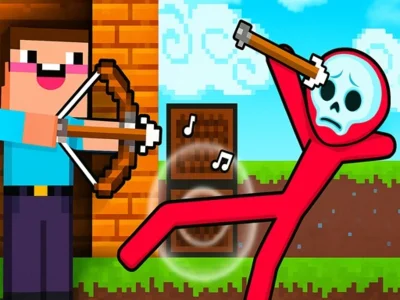 Cluiche Cluiche Noob Archer vs Stickman Zombie ar líne
