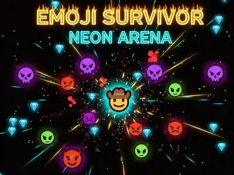 Cluiche Emoji Survivor — Neon Arena ar líne