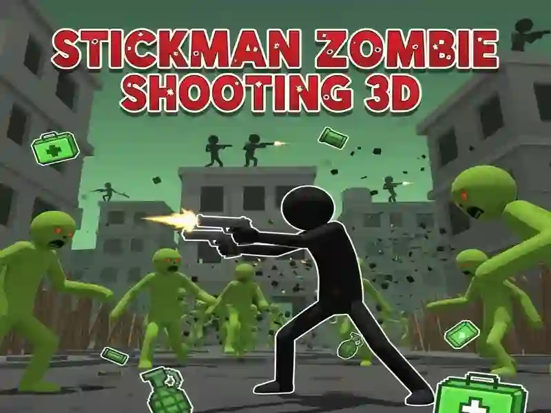 Cluiche Cluiche Lámhach Zombie Stickman 3D ar líne ar líne