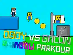 Cluiche Obby i gcoinne Bacon Parkour Dathanna ar líne