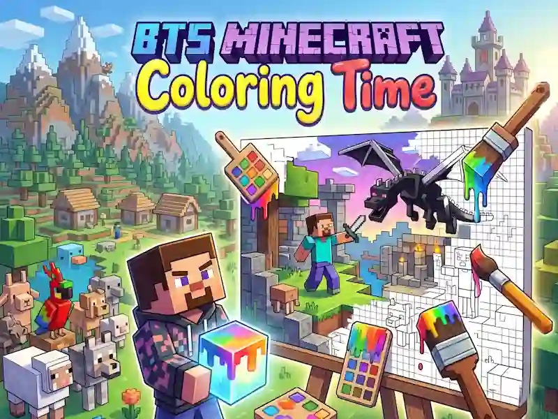 Cluiche BTS Minecraft Coloring Time ar líne