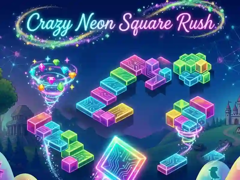 Cluiche Cluiche Crazy Neon Square Rush ar líne