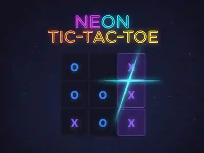 Cluiche Neon Tic-Tac-Toe ar líne