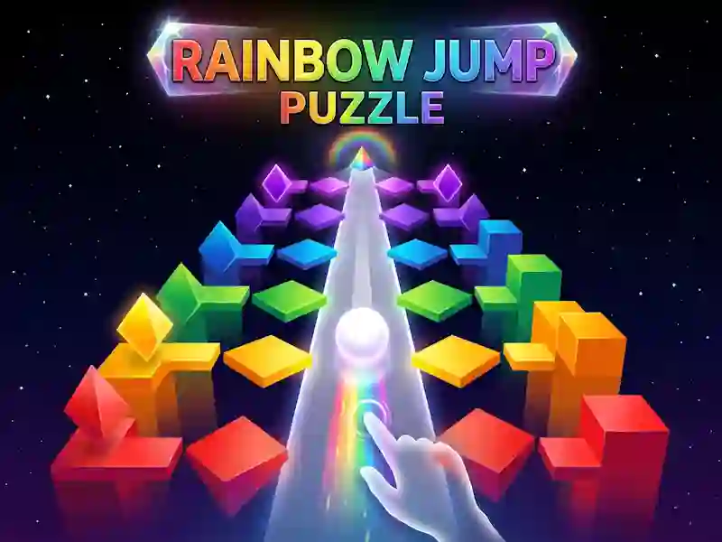 Cluiche Rainbow Jump Puzzle ar líne