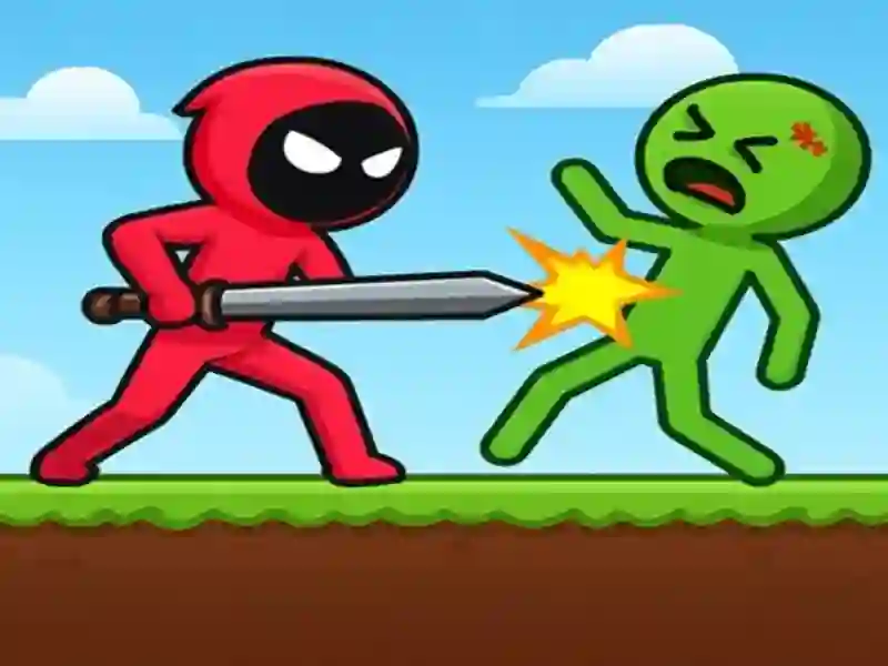 Cluiche Cluiche Líne Red Stickman vs Monster School ar líne