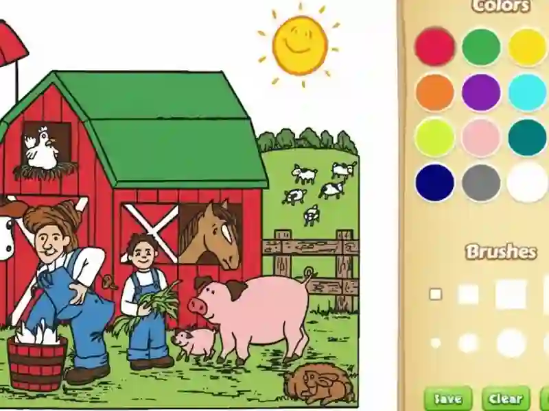 Cluiche Leabhar dathúcháin feirme do pháistí ar líne