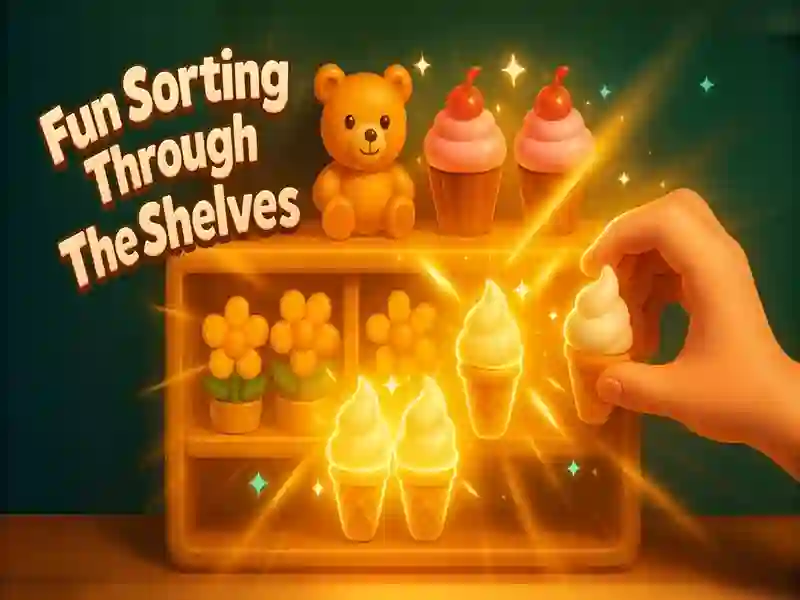 Cluiche Spraoi ag sórtáil trí na seilfeanna ar líne