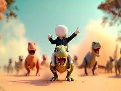 Cluiche Stickman: Dúnadóirí na nDinosaur ar líne