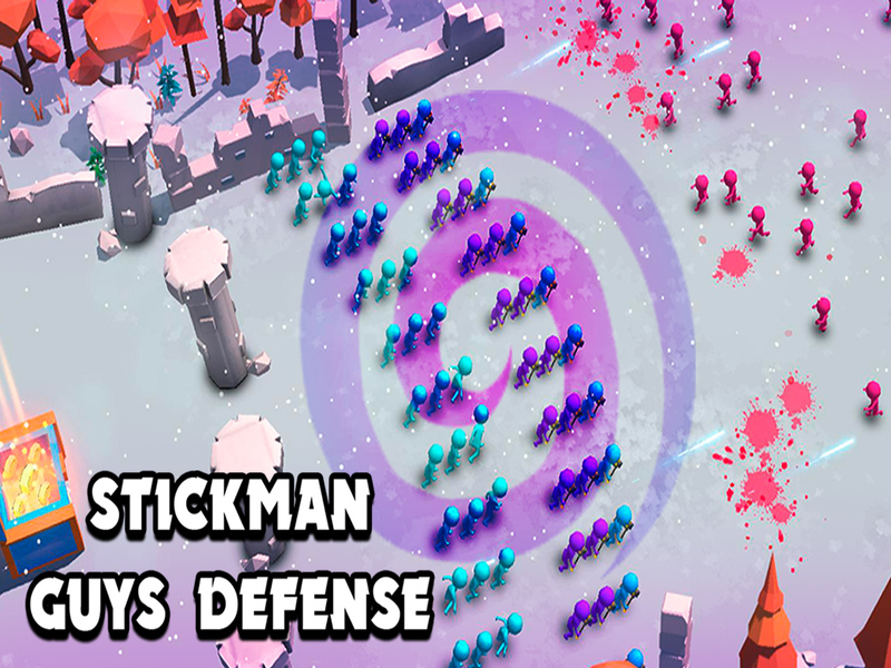 Cluiche Cosaint Guys Stickman ar líne