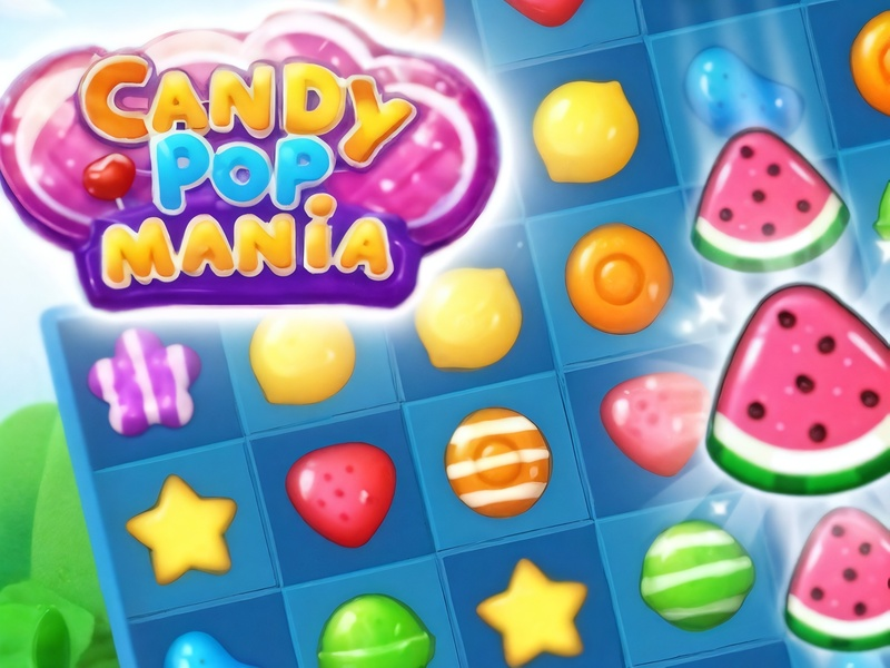 Cluiche Mania pop candy ar líne