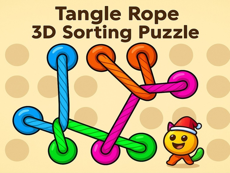 Cluiche Rope Tangle Hazel 3D: bhfreagra sórtála ar líne
